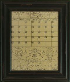 Dry Erase Calendar Board Framed Black Medium Mocha Office Organization
