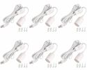 Simple Deluxe 6-Pack 15 Feet Extension Hanging Lantern Light Lamp Cord Cable E26/E27 Socket (no Bulb Included) On/Off Switch, 6 Pack, White