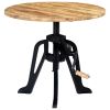 Side Table 23.6"x(18.1"-24.8") Solid Mango Wood and Cast Iron