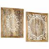 Hand-Carved Wall Panels 2 pcs Solid Mango Wood 23.6"x23.6"x1"