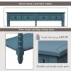 Console Table Sofa Table with Storage Console Tables for Entryway with Drawers and Shelf Rectangular Living Room Table Solid Wood Long (Antique Navy)