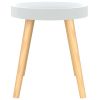 Side Table White 15"x15"x15.7" Engineered Wood&Solid Wood Pine