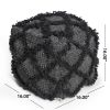 Jucar Handcrafted Boho Fabric Cube Pouf, Brown