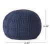 Yuny Handcrafted Modern Fabric Pouf, Navy