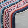 Hamler Boho Handcrafted Peruvian Print Cube Pouf, Pink, Blue, and Multi-White