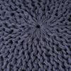 Yuny Handcrafted Modern Fabric Pouf, Navy