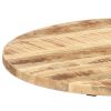 Side Table 23.6"x(18.1"-24.8") Solid Mango Wood and Cast Iron
