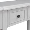 TREXM Retro Circular Curved Design Console Table with Open Style Shelf Solid Wooden Frame and Legs Two Top Drawers (Gray Wash)