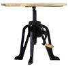 Side Table 23.6"x(18.1"-24.8") Solid Mango Wood and Cast Iron