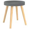 Side Table Gray 15"x15"x15.7" Engineered Wood&Solid Wood Pine