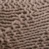 Hazel Indoor Handcrafted Modern Fabric Weave Pouf, Light Brown