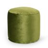 Gwinnett Modern Velveteen Cylinder Pouf, Sage Green
