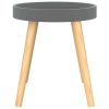 Side Table Gray 15"x15"x15.7" Engineered Wood&Solid Wood Pine