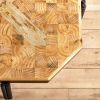 Wood Coffee Table, Natural Wood Coffee Table, Solid Wood Center Large Coffee Table for Living Room (Octagonal Coffee Table)