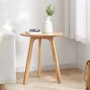 Round End Table- Small End Table Side Table Coffee Table Bedside Table Night Stand for Living Room Bedroom & Balcony, 100% Natural Solid Oak Wood Easy