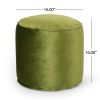 Gwinnett Modern Velveteen Cylinder Pouf, Sage Green