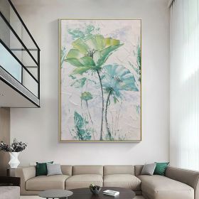 Hand painted Large Abstract Original Palette Knife Flower Oil Painting On Canvas Pink White Flower Living room Wall Decor Texture frame painting (style: 4, size: 60x90cm)