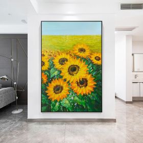 Hand painted Large Abstract Original Palette Knife Flower Oil Painting On Canvas Pink White Flower Living room Wall Decor Texture frame painting (style: 3, size: 60x90cm)