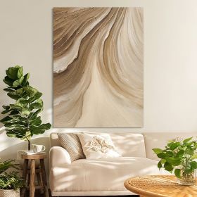Hand Painted Oil Painting Time River Art Boho Wall Art Brown Abstract Minimalist Wall Art Painting Living Room Wall Decor 3D Texture Art Canvas Oil Pa (style: 1, size: 100x150cm)