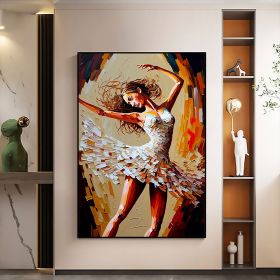 Hand Painted Oil Painting Abstract Dancer Oil Painting On Canvas Large Wall Art Original White Ballet Painting Boho Wall Decor Custom Painting Living (style: 1, size: 100x150cm)