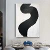 Hand Painted Oil Painting Black and White Textured Painting Palette Knife 3D Abstract Painting Hand-painted Acrylic Paintings Minimalist Wall Art for