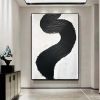 Hand Painted Oil Painting Black and White Textured Painting Palette Knife 3D Abstract Painting Hand-painted Acrylic Paintings Minimalist Wall Art for