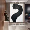 Hand Painted Oil Painting Black and White Textured Painting Palette Knife 3D Abstract Painting Hand-painted Acrylic Paintings Minimalist Wall Art for