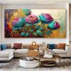 Hand Painted Oil Painting Large Original Flower Oil Painting On Canvas Canvas Wall Art Abstract Colorful Painting Boho Wall Decor Custom Painting Livi