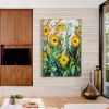Hand painted Large Abstract Original Palette Knife Flower Oil Painting On Canvas Pink White Flower Living room Wall Decor Texture frame painting