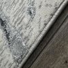 Shifra Luxury Area Rug in Gray with Silver Abstract Design