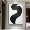 Hand Painted Oil Painting Black and White Textured Painting Palette Knife 3D Abstract Painting Hand-painted Acrylic Paintings Minimalist Wall Art for