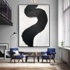 Hand Painted Oil Painting Black and White Textured Painting Palette Knife 3D Abstract Painting Hand-painted Acrylic Paintings Minimalist Wall Art for
