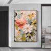 Hand Painted Oil Painting Abstract Flower oil Painting On Canvas Boho Wall Decor Original Floral Painting Large Textured Wall Art Custom Living room H
